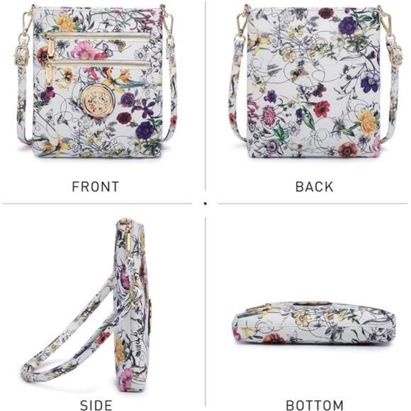 Women Small Crossbody Bag Lightweight Shoulder Purses Multi Zipper - Picture 2 of 7